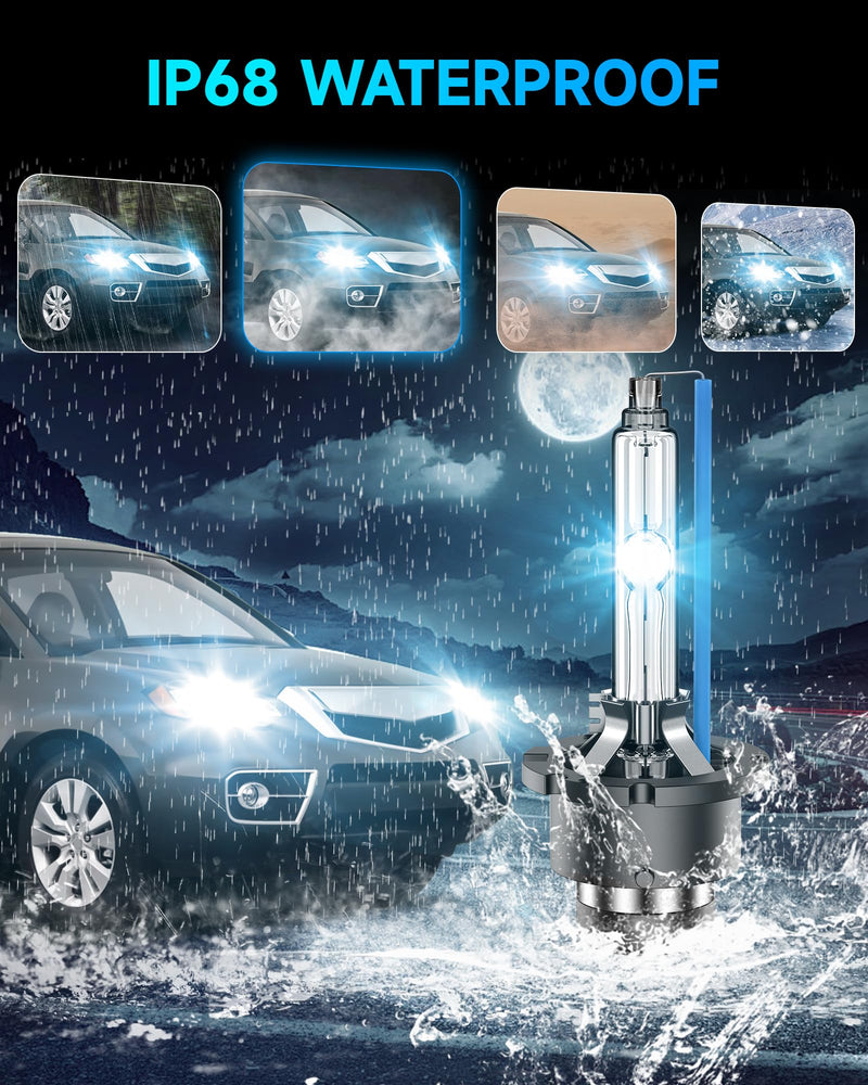 Fit for Acura 2007-2015 MDX RDX 1999-2015 RL 2010-2013 ZDX OEM 35W Projector Low Beam D2S HID Xenon Headlight Bulbs Replace, 8000K Blue Super Bright D2SC1 Bi-xenon Light, Pack of 2