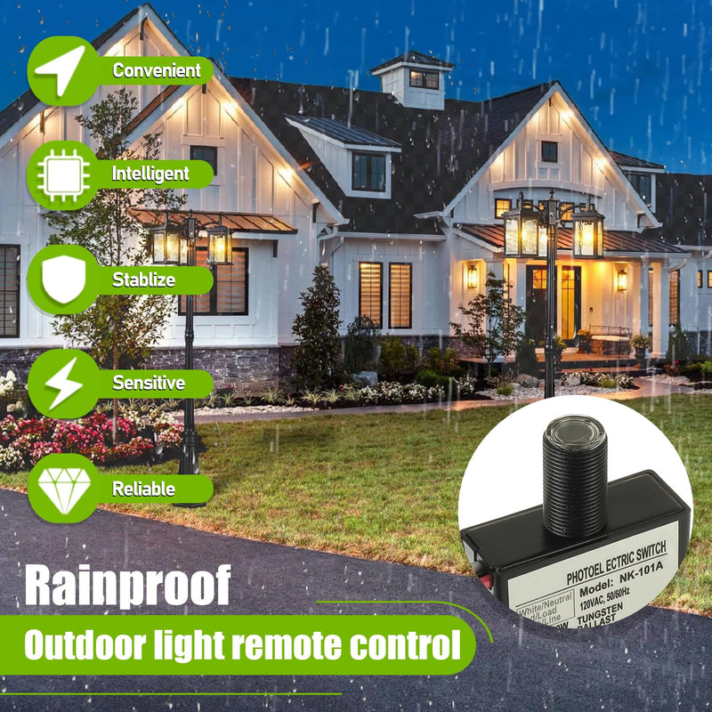105V-130V AC Photocell Light Sensor Light Control Sensor Photoelectric Switch Dusk to Dawn Sensor with Automatic Illumination Detection Circuit for Outdoor Lighting Photoelectric Switch,2 Pack 2 Pack