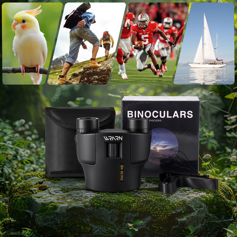20X30 Compact Binoculars for Adults Bird Watching Travel, Black | High Power, Low Light Vision, Large Eyepiece Easy Focus for Sightseeing Hiking Camping Cruise Concert 20x30