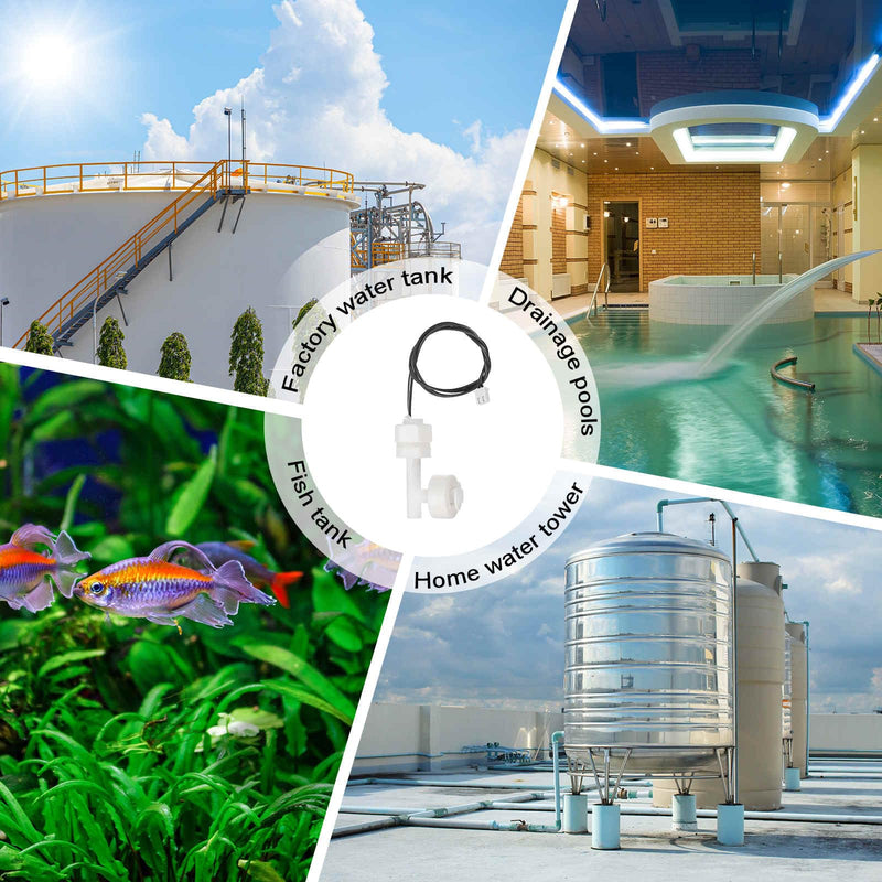 MECCANIXITY 2 Pack PP Float Switch M12 Plastic Liquid Level Sensor, Fish Tank Water Float Controller Sensor Switch with 40cm Rod for Smart Toilet Solar Tank Pool Pump Liquid Control