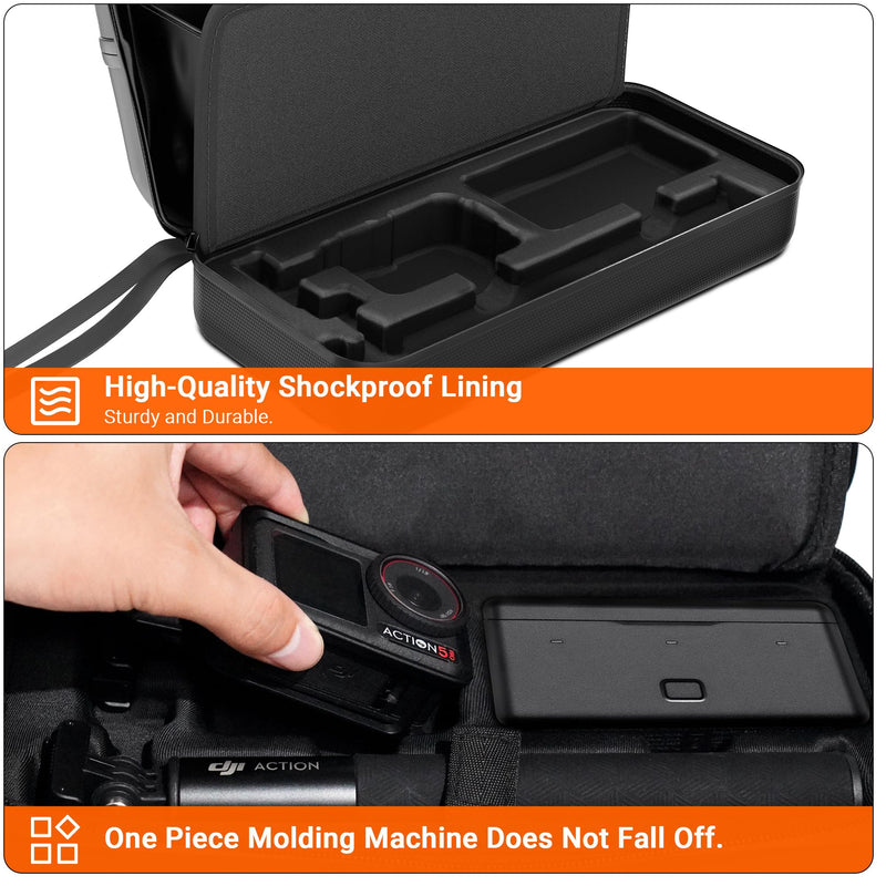 Carrying Bag for DJI Osmo Action 4/5 Pro, PU Storage Protective Bag | for DJI Osmo Action 4/5 Pro Adventure Combo Accessories, Protective PU Storage Accessories Action 5 pro