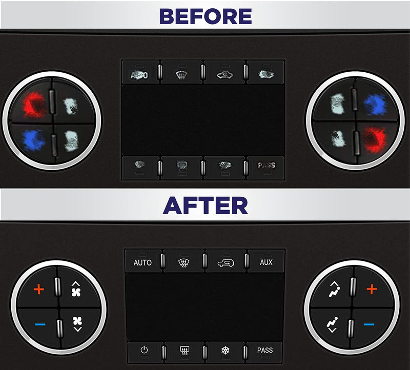 EcoAuto AC Dash Button Repair Kit for Select GM Vehicles - Fix Ruined Faded A/C Controls Premium Design & Made in USA (Pack of 2) 2 PACK