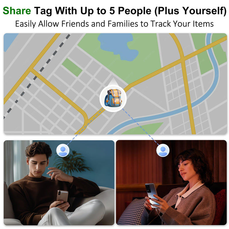 2026 Upgrade 4-Pack Smart Bluetooth Tracker – Android AirTag, Works with iOS Find My & Android Find Hub, IP68 Waterproof, Loud Ring, Replaceable Battery, for Luggage Keys Wallet Backpack
