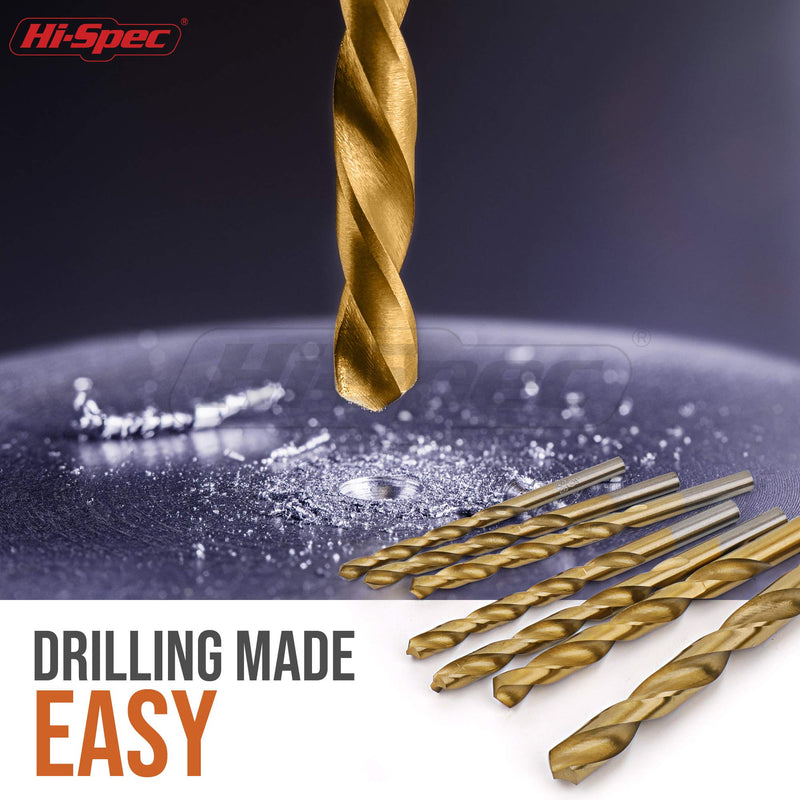 Hi-Spec Tools Drill Bit Set 99pc SAE HSS Steel for Drill Drivers - 1/16 to 3/8" Drill Bits for Metal, Plastics, Wood, Drywall - Complete Bits Sets with Storage Holder Case