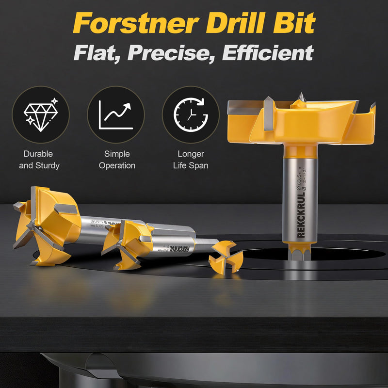 4" | 101.6mm Industrial Triple Flute Tungsten Carbide Forstner Drill Bits with Hex Shank - Premium Wood Hole Saw Kit for Woodworking, Hardwood, Plywood, Plastic, CNC & Handheld Drills 4" | 101.6mm