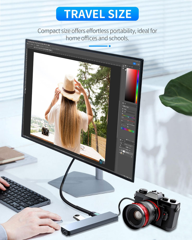 8 in 1 USB C Docking Station - 4K HDMI, 100W PD, 3 5Gbps Data Ports, TF/SD Card Reader, USB Hub for Laptop, MacBook Pro/Air/Mac/Dell/HP/ASUS/Acer/Steam Deck 8 in 1 USB C Docking Station