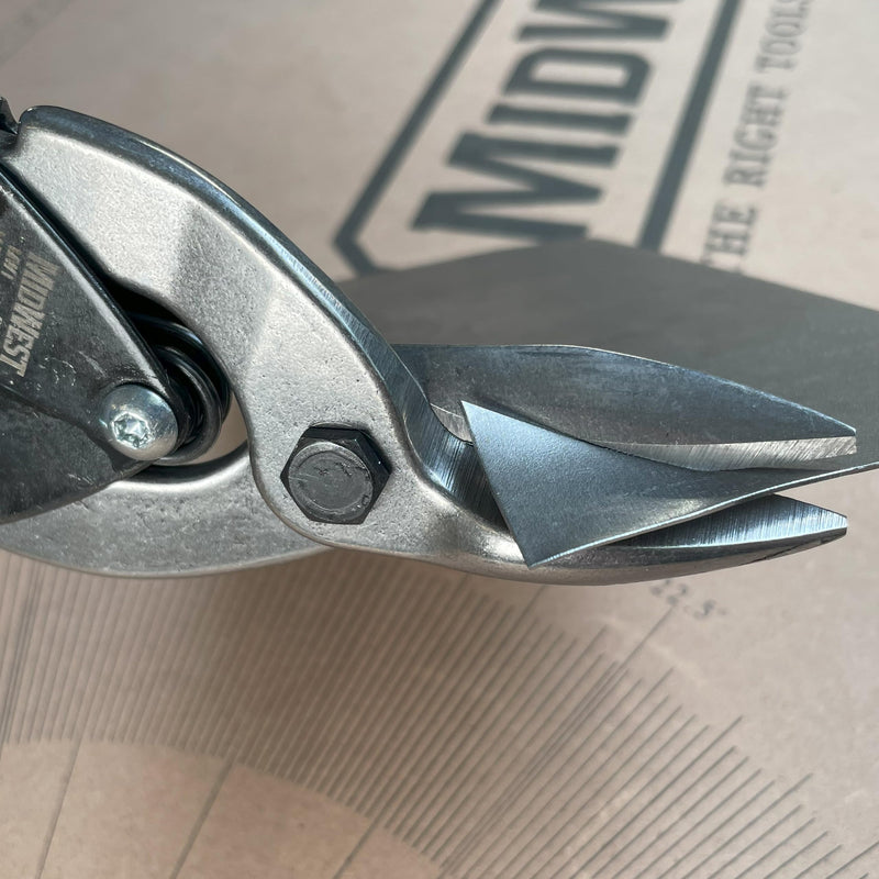 MIDWEST Special Hardness Aviation Snip - Left Cut Regular Stainless Steel Cutting Shears, Made in the USA - MWT-SS6716L