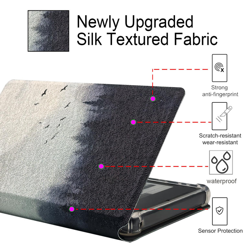 2in1 Magnetic Detachable Flip Case for 4.3'' XTEINK X4 E-Book Reader Ultra-Thin Lightweight Leather & TPU Transparent Cover with Magnetic Closure (Misty Forest) Misty Forest
