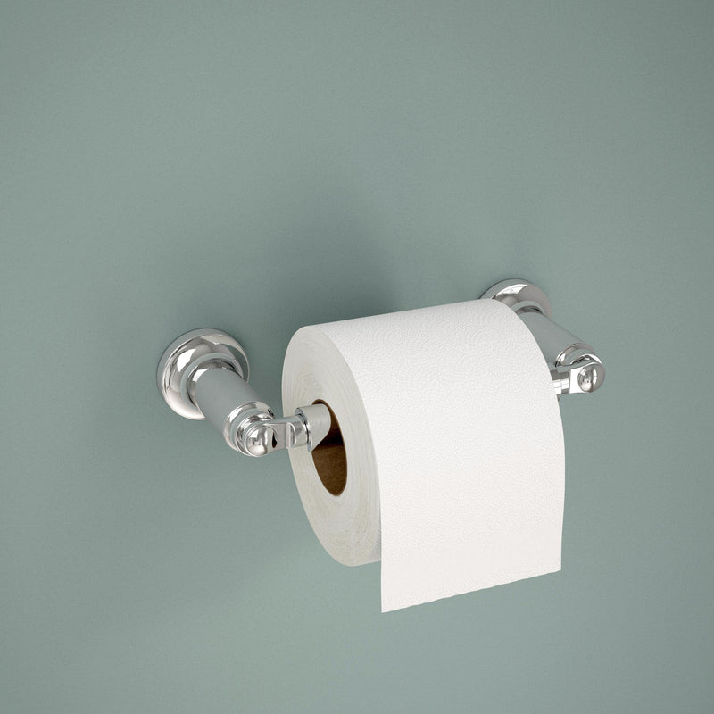 Delta Saylor (1-Pack) Toilet Paper Holder Polished Chrome Tissue Roll Holder for Bathroom Organization and Storage Pivoting Toilet Tissue Holder Wall Bathroom Accessories 73550