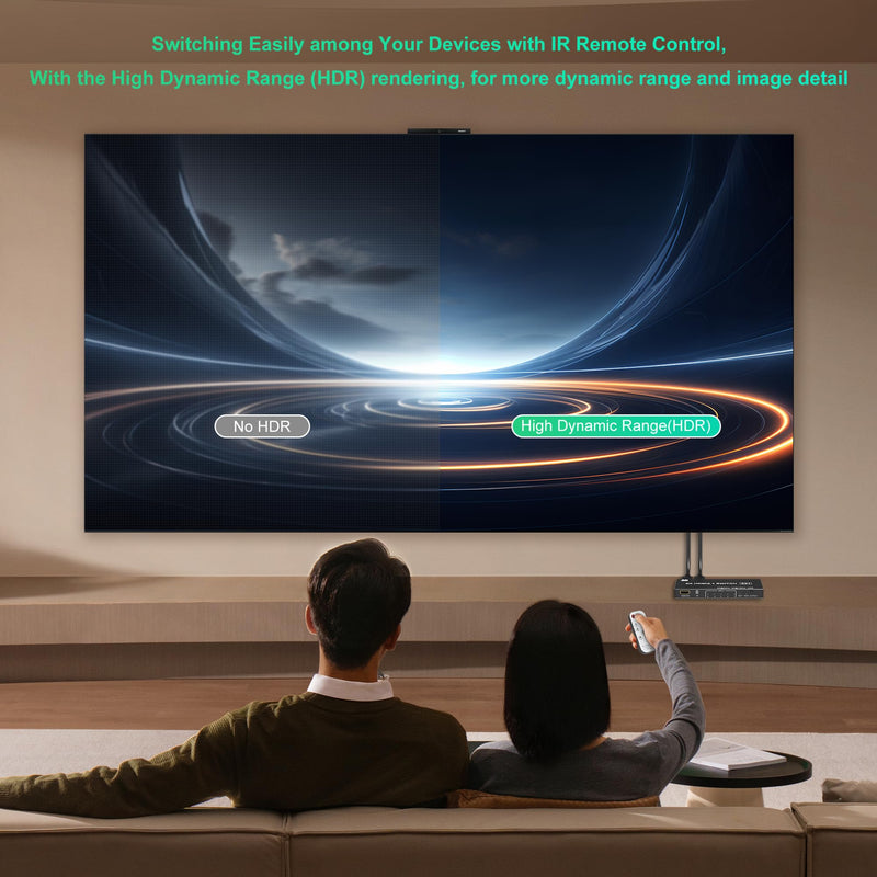 8K HDMI Switch 4K 120Hz - 5 in 1 Out HDMI Splitter Switcher 8K@60Hz 4K@120Hz with Remote 3D HDR10+ HDCP 2.3 CEC, Use for PS5/4/3 Xbox DVD Player Fire Stick Roku TV PC Nintendo Switch