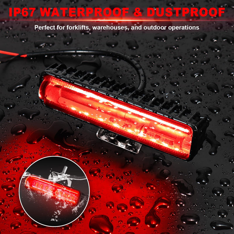 LED Forklift Safety Light - 2 Pack Warehouse Warning Light with Adjustable Mounting Bracket for Truck, AGV Security Indicator Spotlight Brightness (Red) Red