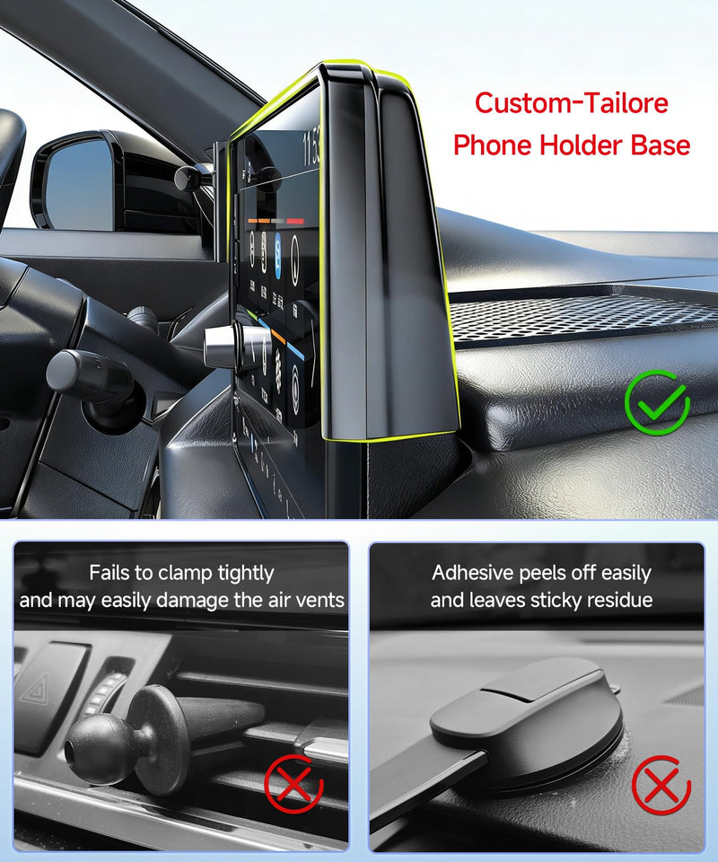 Qi2.2 25W Wireless Charger Car Phone Mount for Toyota Prius 2023-2026 | 12.3" Screen, Magsafe Accessories Fast Charging Magnetic Cell Phone Holder Clip Compatible with iPhone Android, GPS Bracket
