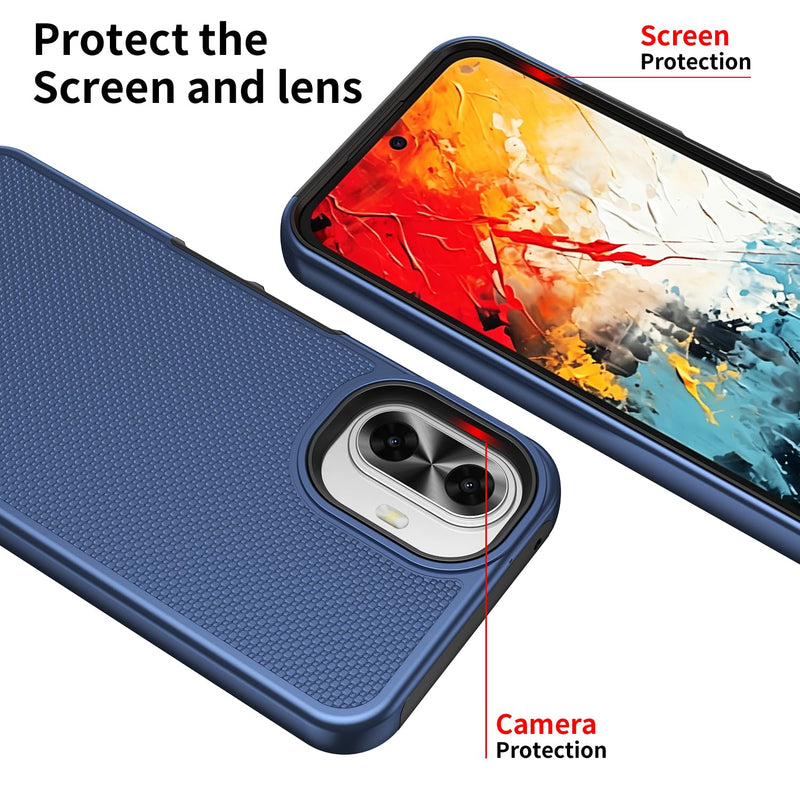 Phone Case for TCL K70 5G/TCL K70 XE with Screen Protector Blue | TCL K70 Phone Case Dual Layer Silicone Heavy Duty Protection Rugged Military Grade Shockproof Design Blue