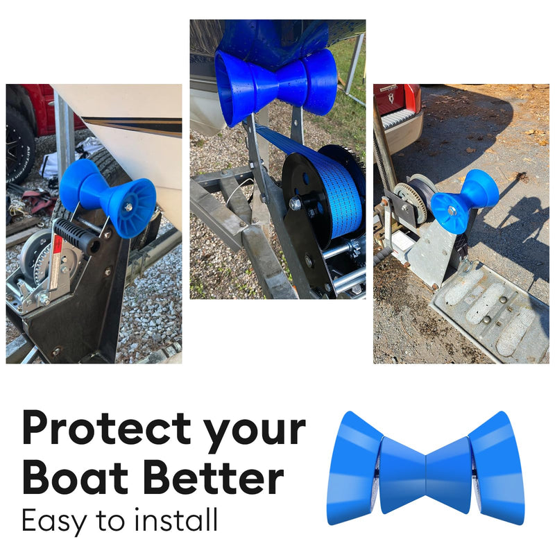 3 Inch 4 Inch Boat Trailer Roller Bow Stop with 1/2" Shaft Bow Stop for Boat Trailers Blue Bow Rubber Roller 3 Inch