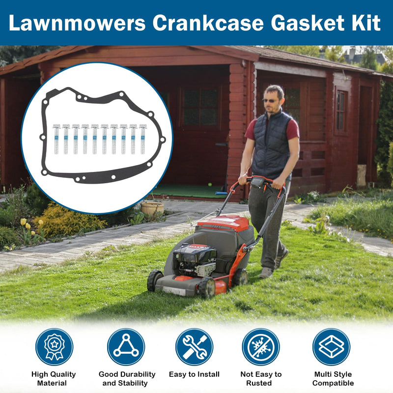 594195 Crankcase Gasket Kit with Mounting Bolts Lawnmowers Crankcase Gasket Accessories Compatible with Briggs Stratton Small Gasoline Engines Replace Part 591911, 697227, 690945, 273488