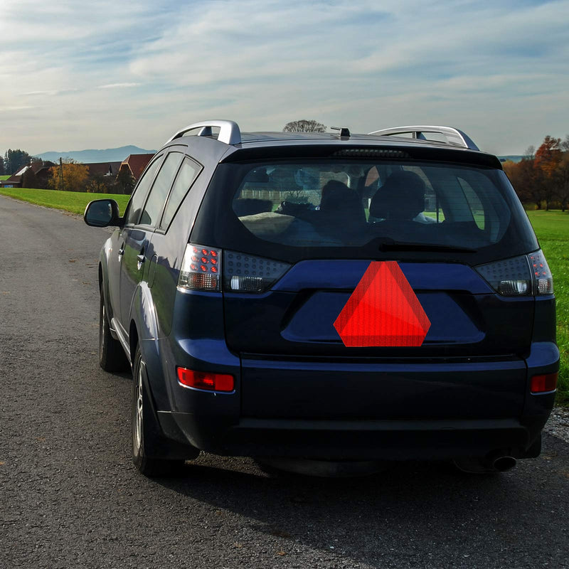 3 Pieces Slow Moving Vehicle Sign Triangle with Reflective Tape Plastic Sign Diamond Grade Reflective for Golf Cart Cars, 14 x 12 Inch(Red and Orange)