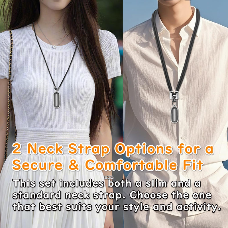 for [Plaud] NotePin AI//NotePin S Ai Voice Recorder, Wristband & Neckband, PC Case & Metal Strap & Neck Strap Black