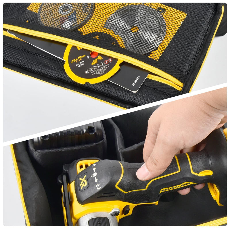 Bag Compatible with DEWALT 20V MAX Cut Off Tool 3 in 1 Brushless (DCS438B), Storage Case Carrying Holder Organizer for Charger, Batteries, Cutting Wheel and Other Accessories (Box Only) Black