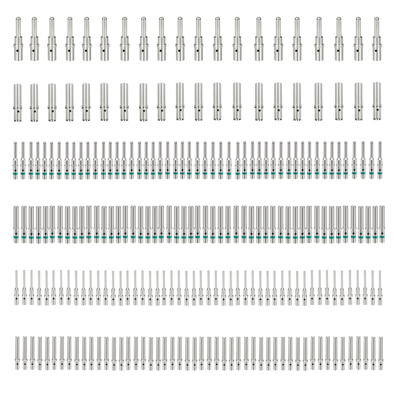 240PCS Deutsch Solid Contacts, Contact Sizes 12 16 20 Male and Female terminals DT, DTP, DTM Series pins, Deutsch Connector pin kit Solid Contact Socket Connector Wire