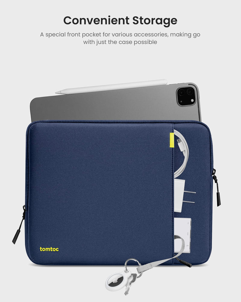 tomtoc 360 Protective Tablet Sleeve for iPad Pro 11-inch (M4), iPad Air 11-inch (M2) 2024, iPad Pro 11-in (4th/3rd/2nd/1st Gen) with Magic Keyboard/Smart Keyboard Folio, Water-Resistant iPad Case Navy Blue 11-inch for iPad Pro/Air