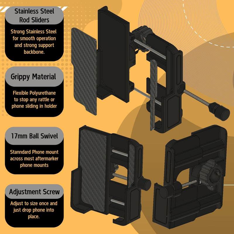 Phone Holder for Ram 2013-2018 1500/2500/3500/4500. Custom Made/No Tools Required.