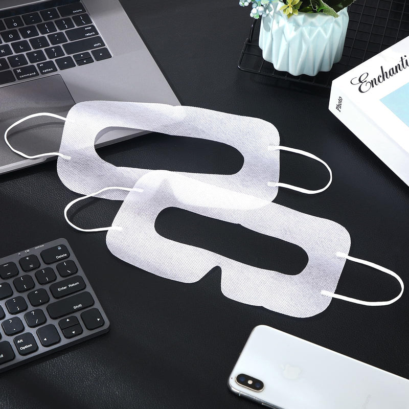 Treela 200 Pcs Disposable VR Face Mask Breathable Cover for VR Nonwoven Fabric Sanitary Eye Mask, Eye Cover Pad(8 x 4 Inch,White) White 8 x 4 Inch