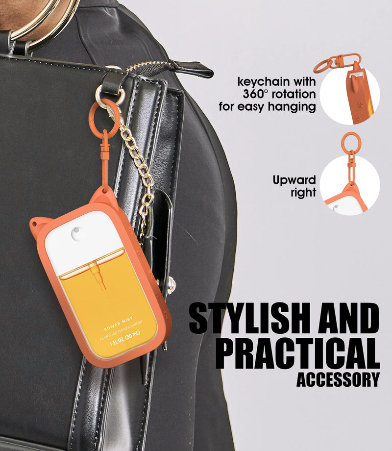 Sonnorel Silicone Case Compatible with Touchland Hand Sanitizer Spray (Fit for 1 FL OZ/30 mL Ver) Light Orange
