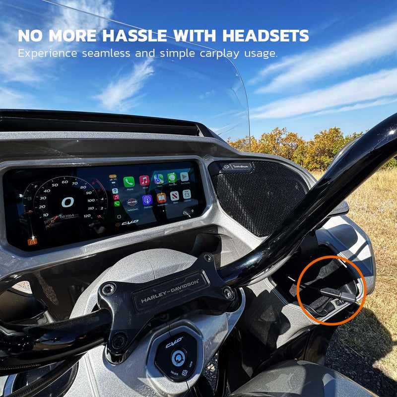 MaedHawk Bypass 2.0 Motorcycle CarPlay Bluetooth Headset Adapter with Passthrough USB-C Charging Port (Grey)