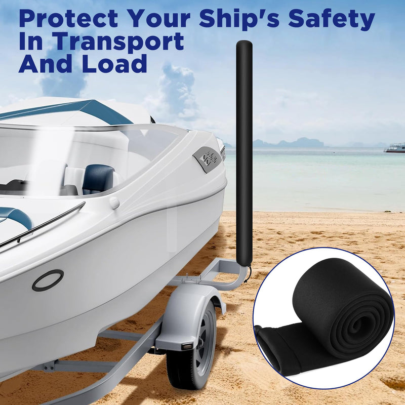 DECOHS 48 Inch Boat Trailer Guide Pole Cover- Neoprene Boat Trailer Guide Protective Cover- Heavy Duty Marine Trailer Guide Poles Cover for Jet Ski Boat Sailboat Trailer (Set of Two)