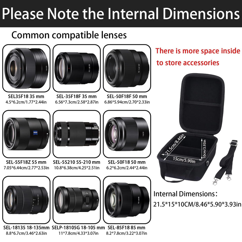 Aenllosi Hard Case for Sony Alpha a6000/a6300/a6400/a6500/a6600 Camera | Black, EVA case for a6700 Mirrorless Digital Camera, Water-resistant Impact-resistant design, carry handle, Case only for Sony Alpha a6000/a6400