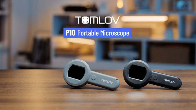 TOMLOV P10 Microscope for Adults Kids, Handheld Coin Magnifier with Light Black