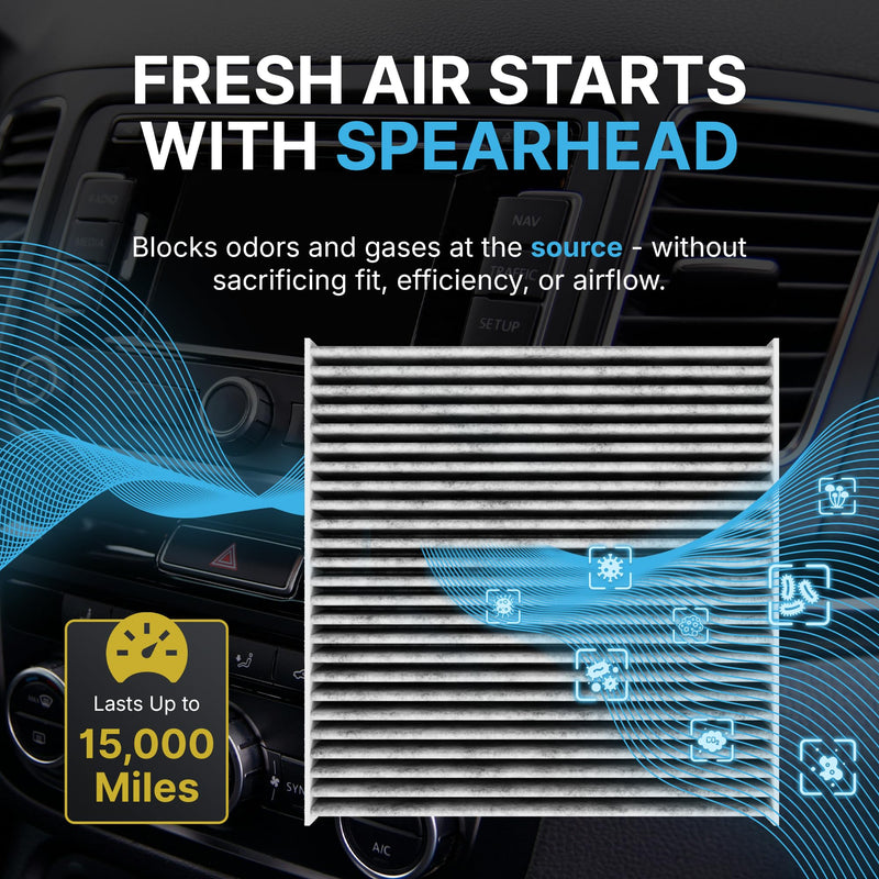 Spearhead Odor Defense Breathe Easy AC & Heater Cabin Filter | Fits Various 2016-24 Toyota/Lexus/Subaru Like OEM | Up to 25% Longer Lasting w/Activated Carbon (BE-157) BE-157 1-Pack