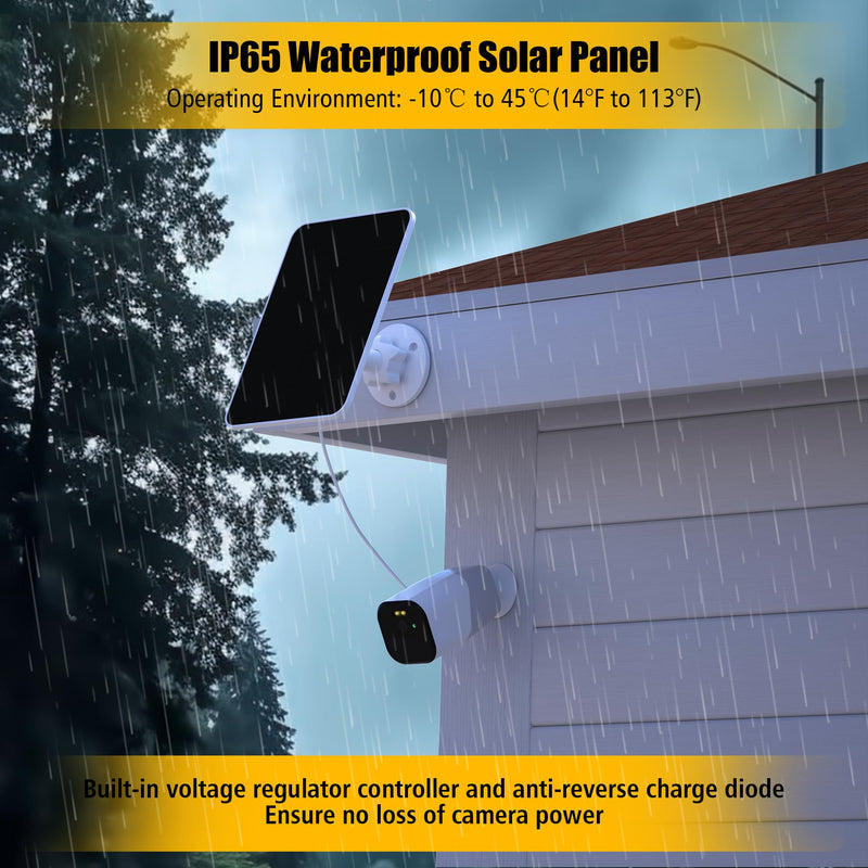 Solar Panel for eufy Camera,Security Camera,5V 4W Solar Panel for eufyCam 2/2 Pro,2C/2C Pro,E,soloCam E20/E40 Spotlight,IP65 Waterproof USB-C Solar Panel Charger for eufy with Micro USB & Rubber Plug 1 Pack