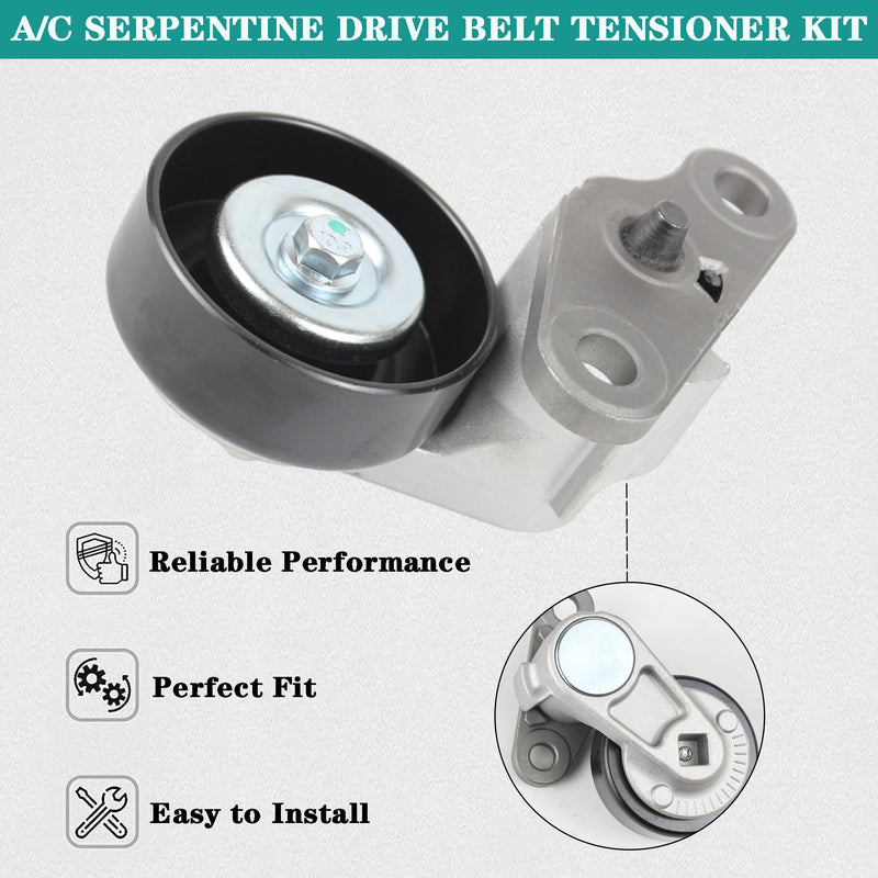 Car A/C Serpentine Drive Belt Tensioner Kit 90K-38159 Compatible with 1999-2008 Cadillac Escalade Chevrolet Avalanche Silverado Express GMC Sierra H2 Replaces 19311139 38159 ACK040378HD