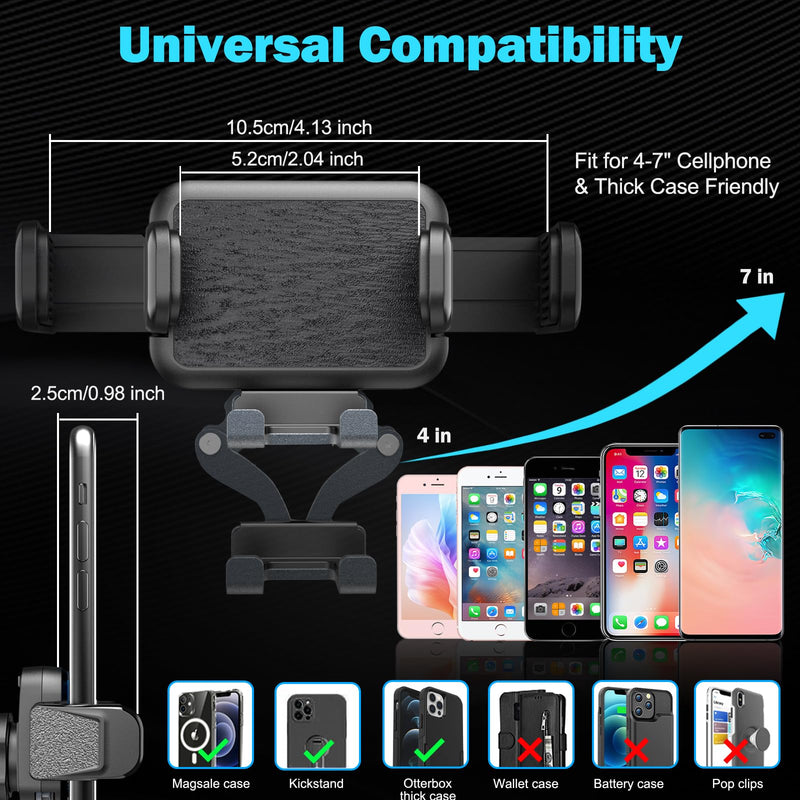 Upgraded Car Phone Holder for Toyota Tacoma 2016-2023, 3rd Gen Tacoma Dashboard Clip Cell Phone Cradles Phone Stand Fit for All Smartphone (1 Normal Phone Mount & 1 Magnetic Phone Mount Kits)