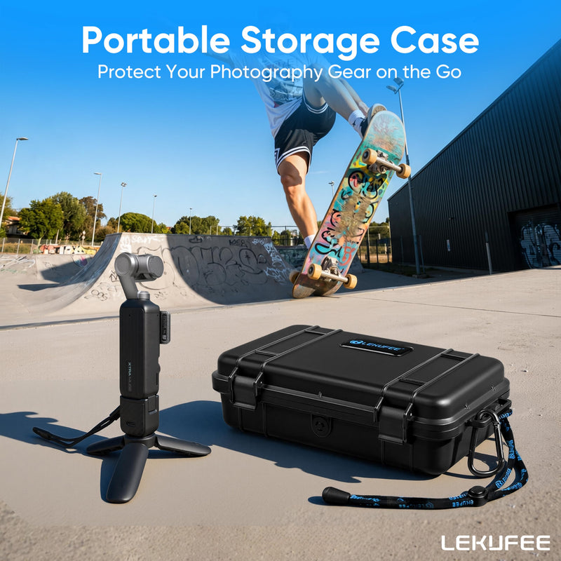Lekufee Portable Waterproof Hard Case for Xtra Muse Digital Video Camera and Accessories, Shockproof Protective Carrying Storage Case, Black (Case Only)