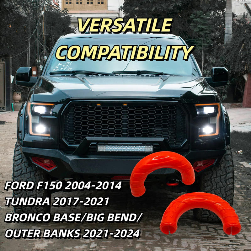 Tow Hooks Covers Fit for Ford F150 Accessories 2004-2024 Toyota Tundra Accessories 2017-2021(Red-4PCS)