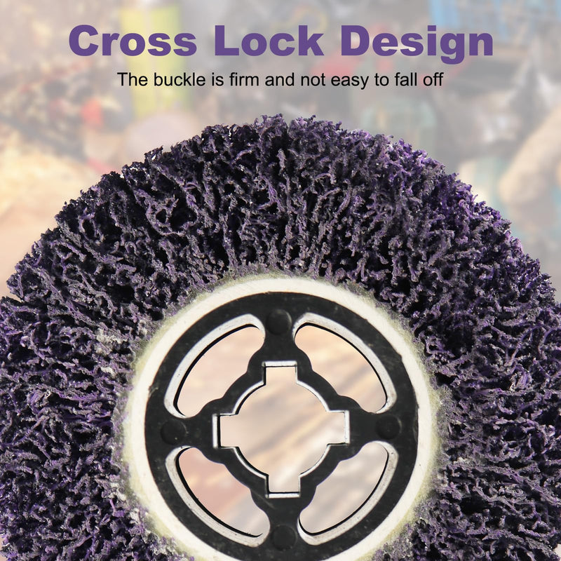 Rocaris 36 Grit Abrasive Drawing Wheel Drum, 4.5"×4" Wire Drawing Polishing Burnishing Wheels, Buffing Wheels for Wood Metal Surface Polishing, Purple 1