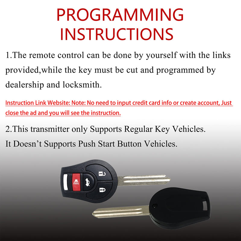 MechanMagic Key Fob Remote Replacement Fits for Nissan Sentra 2013-2019/Rogue 2008-2015/Versa 2007-2015/Armada/Maxima/Murano/Infiniti FX35 FX45 CWTWB1U816 Keyless Entry Remote Control ID46 CHIP