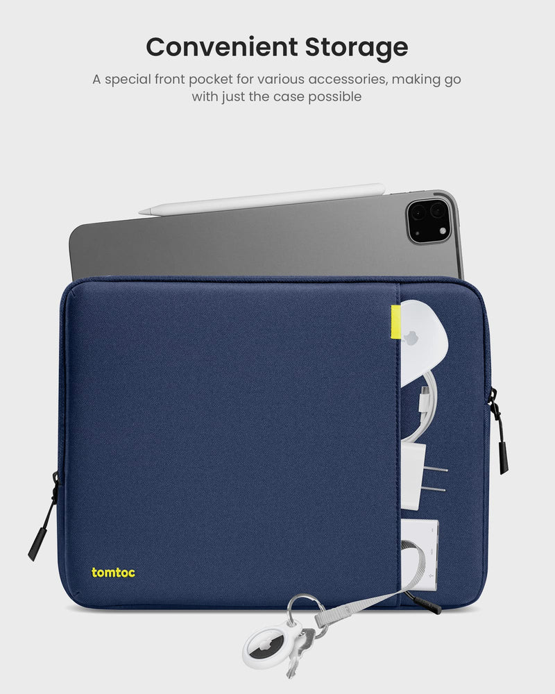 tomtoc 360 Protective Tablet Sleeve for iPad Pro 13-inch (M4), iPad Air 13-inch (M2) 2024, iPad Pro 12.9-in (6th/5th/4th/3rd Generation) with Magic Keyboard, Water-Resistant iPad Case Bag Navy Blue 13-inch for iPad Pro/Air