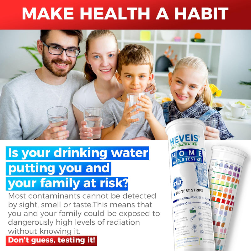 21-in-1 Home Drinking Water Testing Kit - 120 Strips + 4 Bacteria Tests - Tap and Well Water Test Kit, Easy to Test and Read for Hardness, Lead, Iron, Fluoride, pH, Copper, Bacteria and More Blue