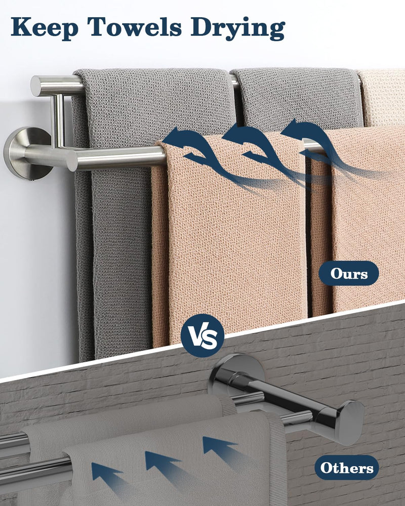 Alise Double Towel Bar Brushed Nickel,32" Towel Racks for Bathroom Wall Mounted,Bathroom Towel Rack SUS304 Stainless Steel Bathroom Towel Holder Quick Drying Hand Towel Holder Towel Bar for Walls 32-Inch (2-Bars)
