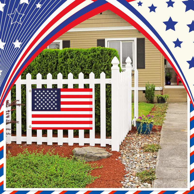 Breling 2 Pack Patriotic American Flag for Boat Bike Car Outdoor, 12 x 18 Inch Small Red White Blue USA Flag Star Marine Embroidered Sewn Banner with 2 Grommet UV Fade Resistant Waterproof Red, White, Blue