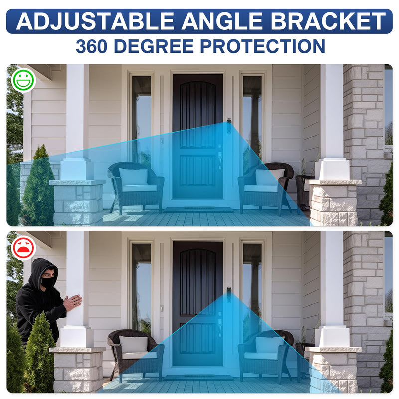 Adhesive Swivel Mount for Arlo Video Doorbell 2K, 35°-135°Angle Adjustable Degree Mounting Bracket for Arlo Video Doorbell, Left/Right Adjustable Angle Mounting Bracket (Black) black