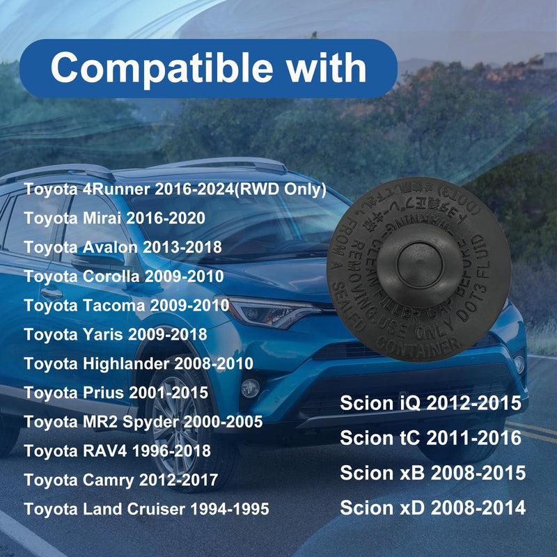 Brake Master Cylinder Fluid Reservoir Cap Compatible with Toyota 4Runner Avalon Prius RAV4 Camry, Scion iQ tC xB xD, Lexus NX300 IS250 IS300 IS350 RC300 RC350 ES300h Replace# 47230-20140