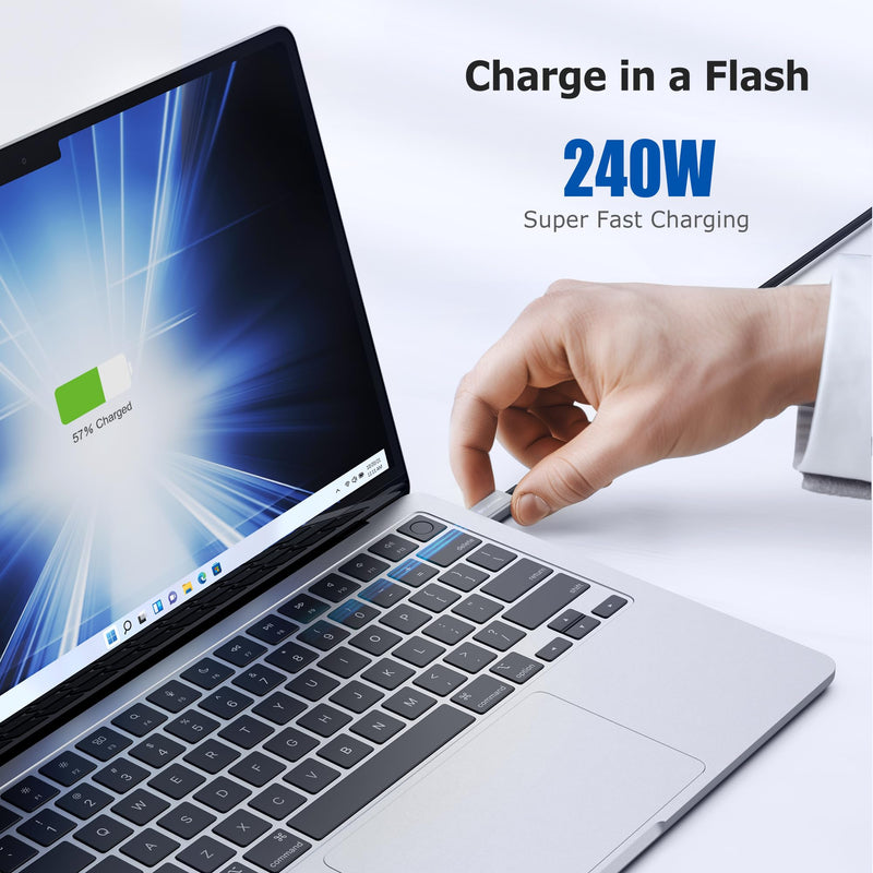Cable Matters [Intel Certified] 80Gbps Premium Braided Thunderbolt 5 Cable with up to 120Gbps Bandwidth Boost and 240W Charging in Black - 1m / 3.3ft, Compatible with Thunderbolt 4/3, USB4, and USB-C 3.3 Feet