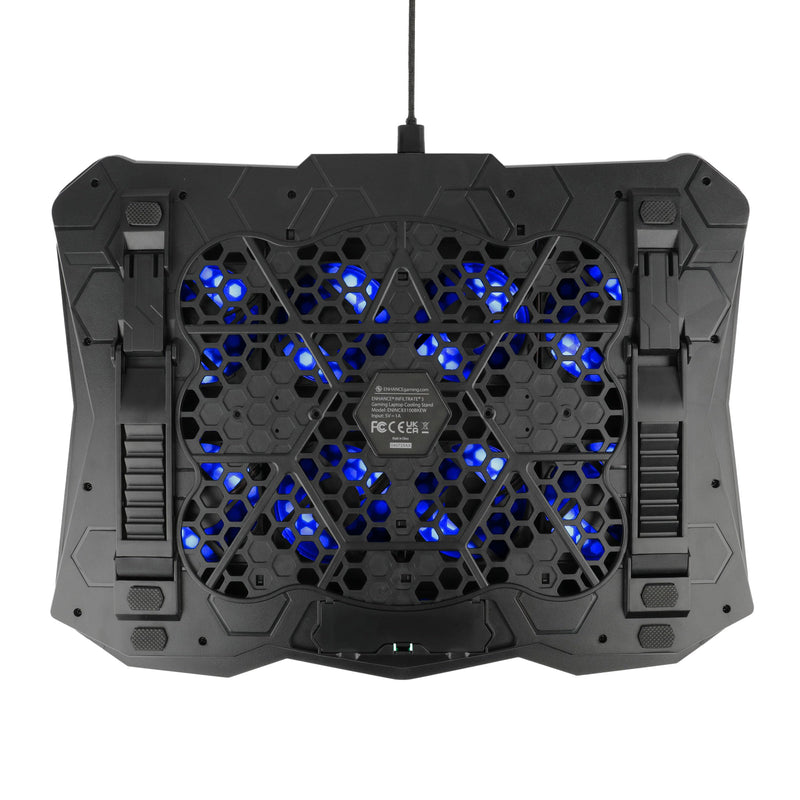ENHANCE Infiltrate 3 Laptop Cooling Pad with RGB Lights - Gaming Cooler Stand with 8 Ultra-Quiet Fans, 7-Angle Adjustable, Dual USB Hub, Metal Cooling Plate for 13-17.3" Gaming Notebooks