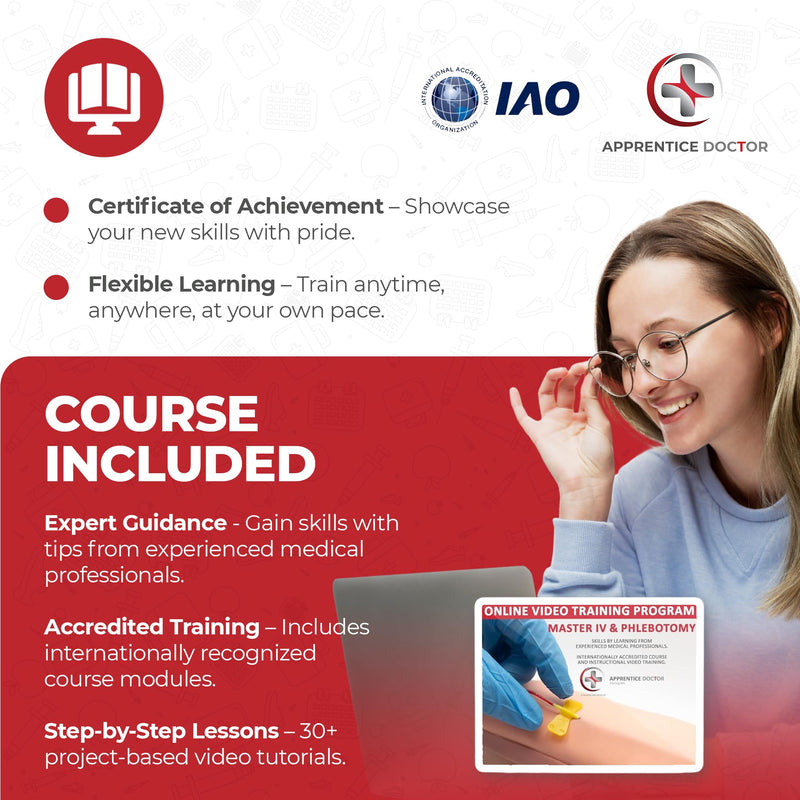 Phlebotomy Practice Kit and IV Practice Kit for Nurses and Other Medical Professionals - Practice and Perfect Venipuncture Skills Before Working On Real People