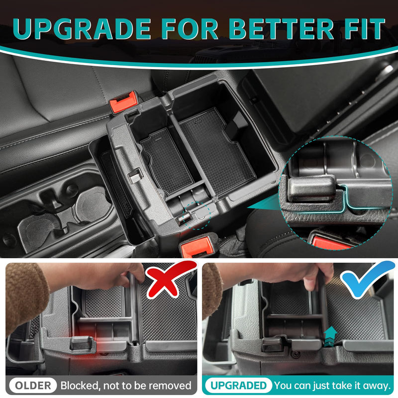 3PCS Center Console Organizer Combo Kit Compatible with 2018-2025 Jeep Wangler JL JLU 4XE Rubicon Sahara & Gladiator JT Accessories, Insert/Hanging Armrest Storage Box & Gear Shift Side Tray