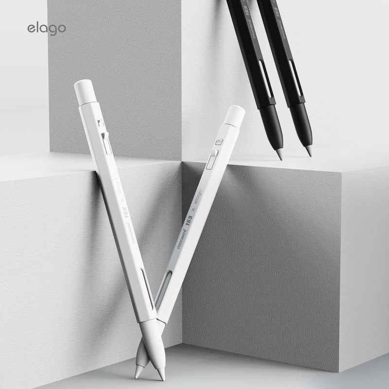 elago x MONAMI Compatible with Apple Pencil Pro Case & Apple Pencil 2nd Generation Case, Compatible with Magnetic Charging, Double Tap, Squeeze, Haptic (Must Read Installation Instructions) (Black) Black